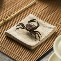 Imitation Antique Handmade Brass Crab Tea Pamper Creativity Bronze Ware Tea Dau Tea Play Tea Table Hem couvrent Gaito Tea Trail accessoires