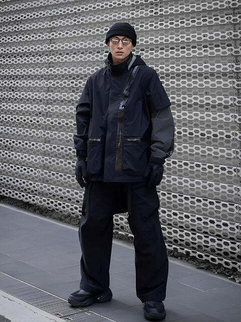 Njwn J115-Gt Reflective Sleeve Functional Outdoor Taped Seam Windproof and Waterproof Hooded Jacket, Not Acronym