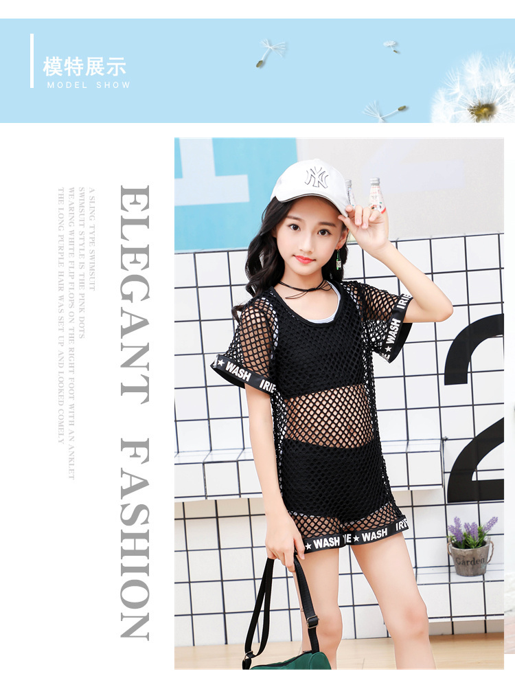 Đồ bơi cho trẻ em gái Đồ bơi cho bé gái bikini Đồ lót bé nhỏ và vừa và trẻ em Lưới ba mảnh đồ bơi be gái 8 tuổi
