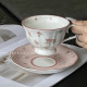 French retro rose rabbit cup coffee and saucer girly heart cute ຕອນບ່າຍຊາ latte cup ins style ceramic mug