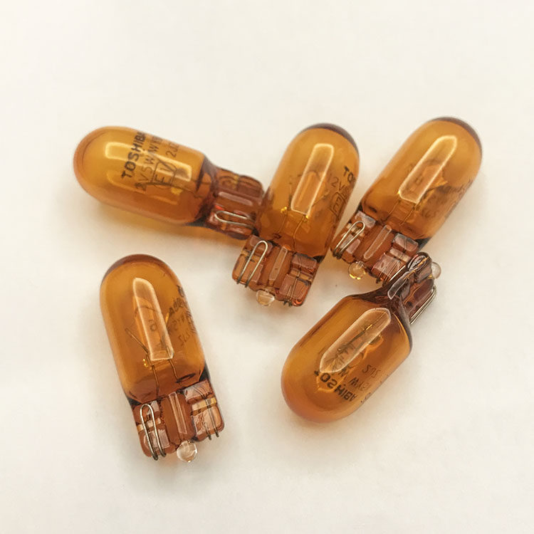 Toshiba car bulb WY5W T10 amber yellow orange side turn signal 12V fender bulb 12396