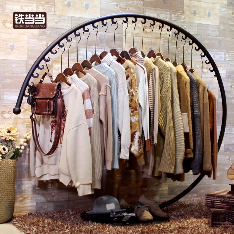 Nakajima shelf floor-to-ceiling clothing store display rack middle shelf wrought iron clothing rack clothes hanging hanger women's wear