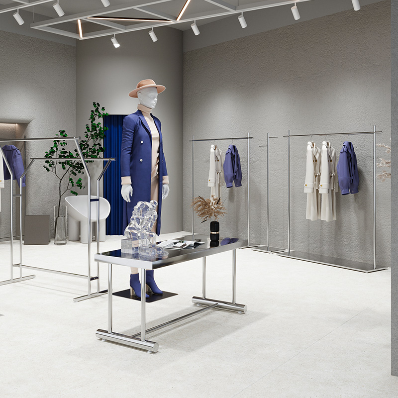 Clothing rack clothing store landing stainless steel hanger clothes special display frame for clothes