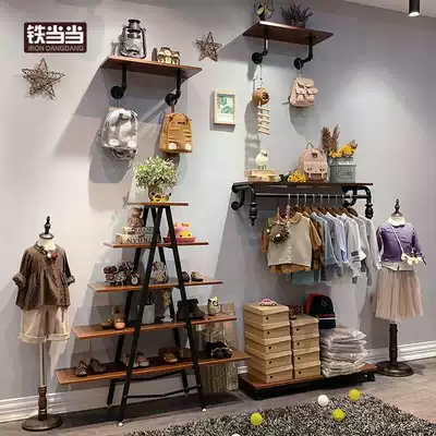 Children's clothing store hanger special shelf children's clothing hanger display rack children's wall-mounted upper wall rack bag