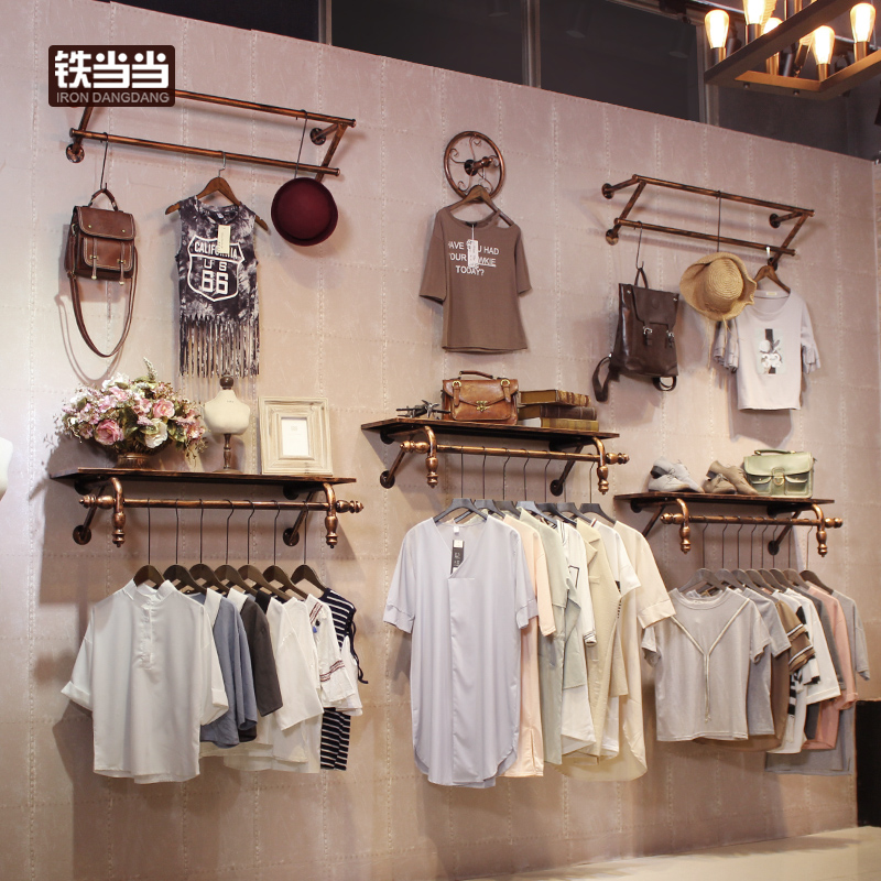 Usd 26 20 Retro Wrought Iron Clothing Display Rack On The Retro Wrought Iron Clothing Display Rack On The Wall Hangers Mounted