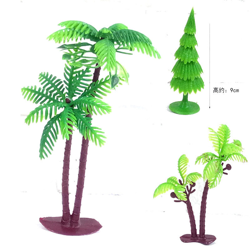 Coconut Tree Cake Fittings Plant Little Tree Beach Scene Pine Decoration Accessories Plastic Simulation Coconut Tree Model