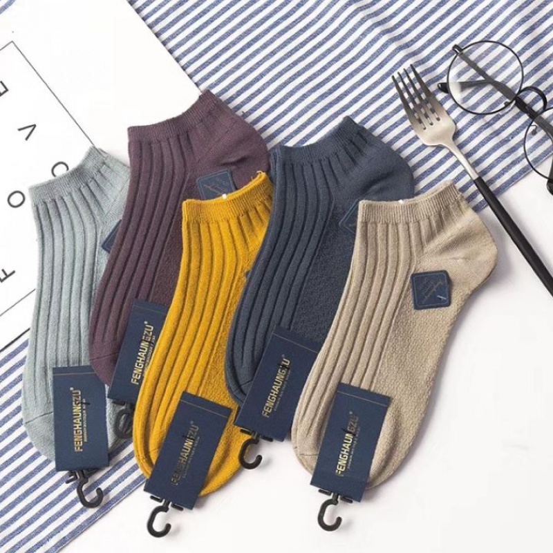 Socks men's socks anti-odor socks sweat-absorbing low-top cotton long short socks men's socks summer thin breathable boat socks tide