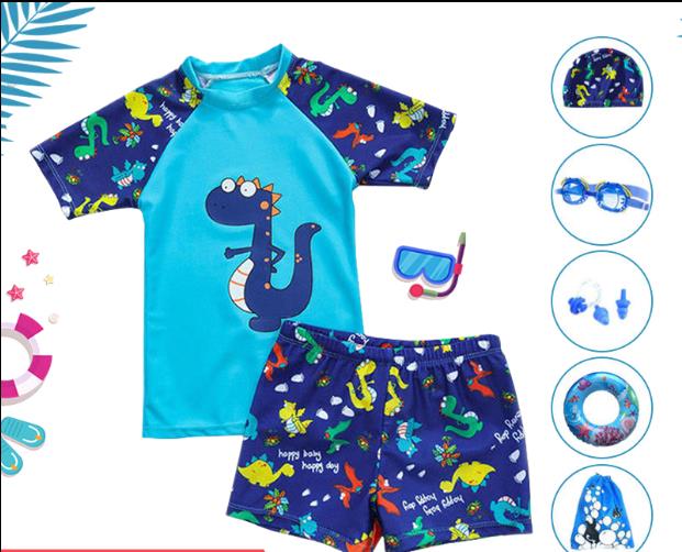 Children's swimsuit boys' splits in the big boy baby baby infant baby student sunscreen swimsuit swim trunks set