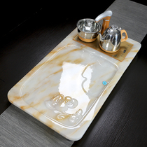 High-grade tea set Home jade European-style stone tea tray retro fully automatic all-in-one electrical appliance disinfection kettle tea sea