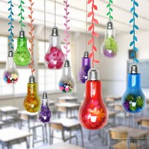 Kindergarten corridor classroom air hanging ornaments transparent plastic bulb vase pendant diy creative home furnishings