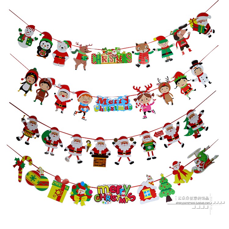 Christmas Decorations Tree Pendant hanging decoration Scene Placement LaFlag Flowers Hanging Accessories Kindergarten Classroom Dress creative