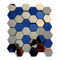 Серебряный, синий, зеркальный эффект