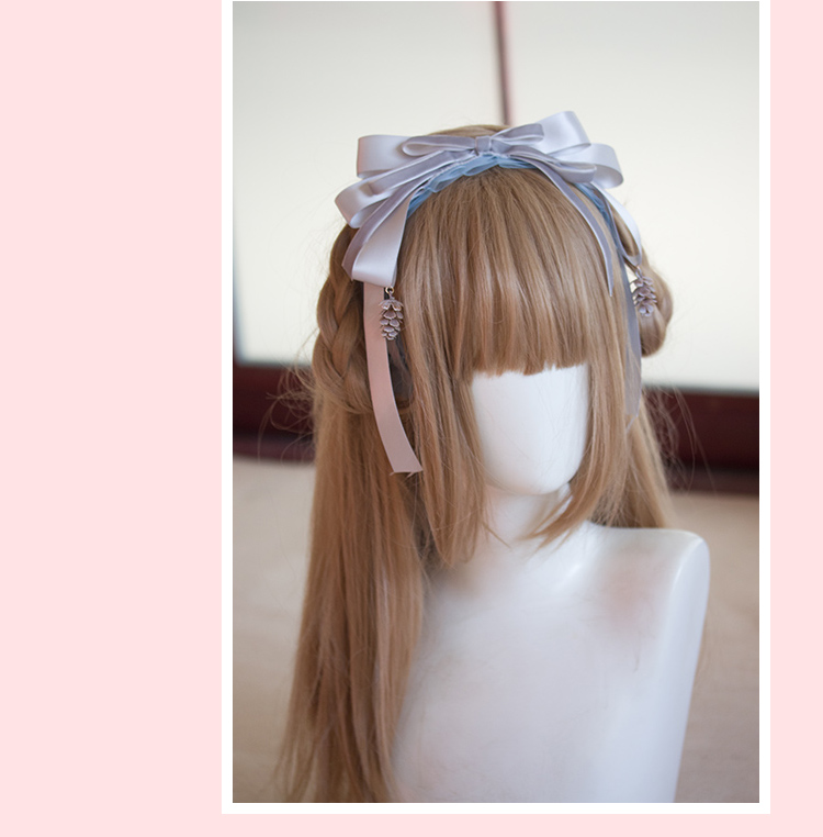 Đồ trang trí ban đầu của họ sẽ là phụ kiện gốc làm bằng tay màu xanh xám Nhật Bản LOLITA phụ kiện đầu nhỏ tóc tiara phụ kiện đường phố thiên thần - Phụ kiện tóc kẹp càng cua hàn quốc
