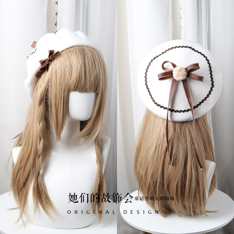 DIY Lolita Hair Accessories Cute Japanese Kawaii Vintage Gothic Sweet Beret #VX1