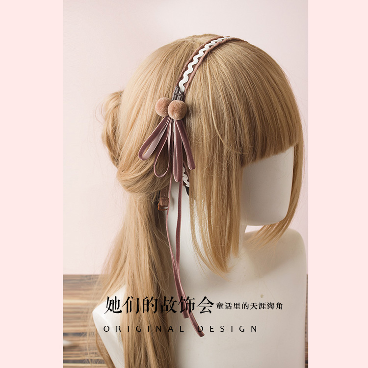 Caramel Macchiato bánh sô cô la phụ kiện tóc LOLITA tóc bóng bông tai CHOKER Nhật Bản hand made đồ trang sức ban đầu