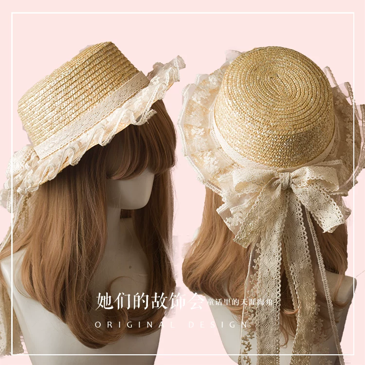 Подлинная солнцезащитная шляпа с бантом, DIY, стиль Лолита