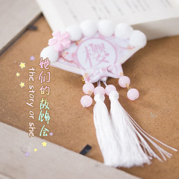 Handmade phụ kiện tóc nơ Tự làm đầu kẹp tóc Hoa anh đào tua rua cá miệng kẹp tóc kẹp tóc Em gái mềm mại dễ thương - Phụ kiện tóc phụ kiện tóc hàn quốc