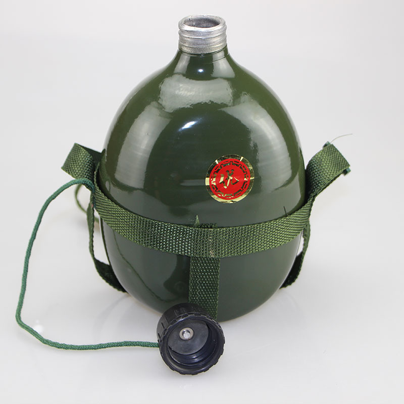Summer camp fixed aluminum flat kettle retro old green marching pot 87 nostalgic outdoor large capacity portable