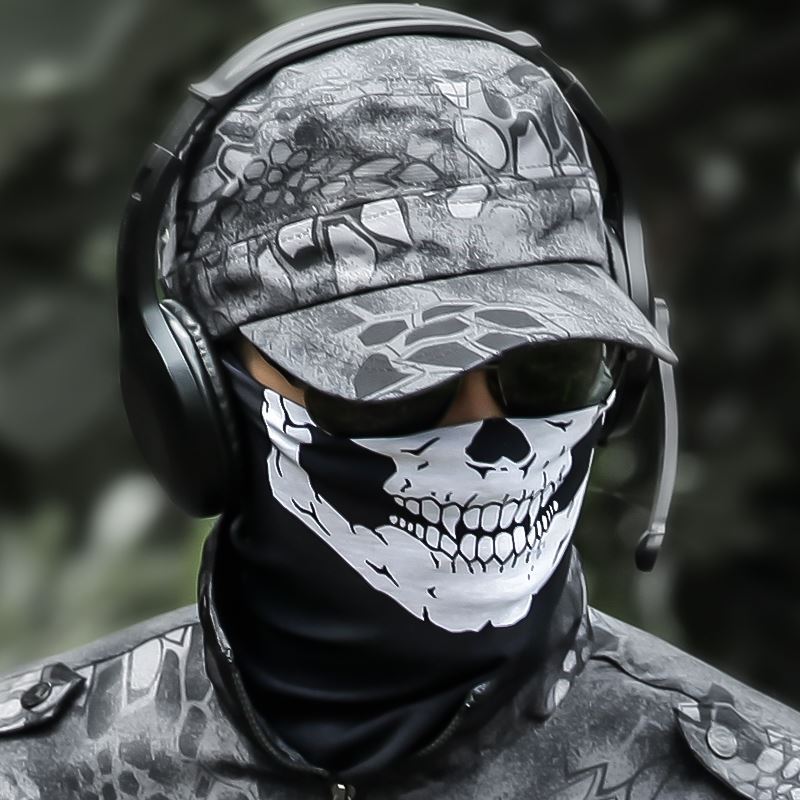 Run-off moment ghost mask Skull skull head samurai mask half face down summer headscarf riding outdoor tactical face towels