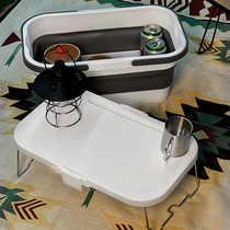 Outdoor containing box Foldable and waterproof with lid storage box convenient and versatile picnic basket with small table of table
