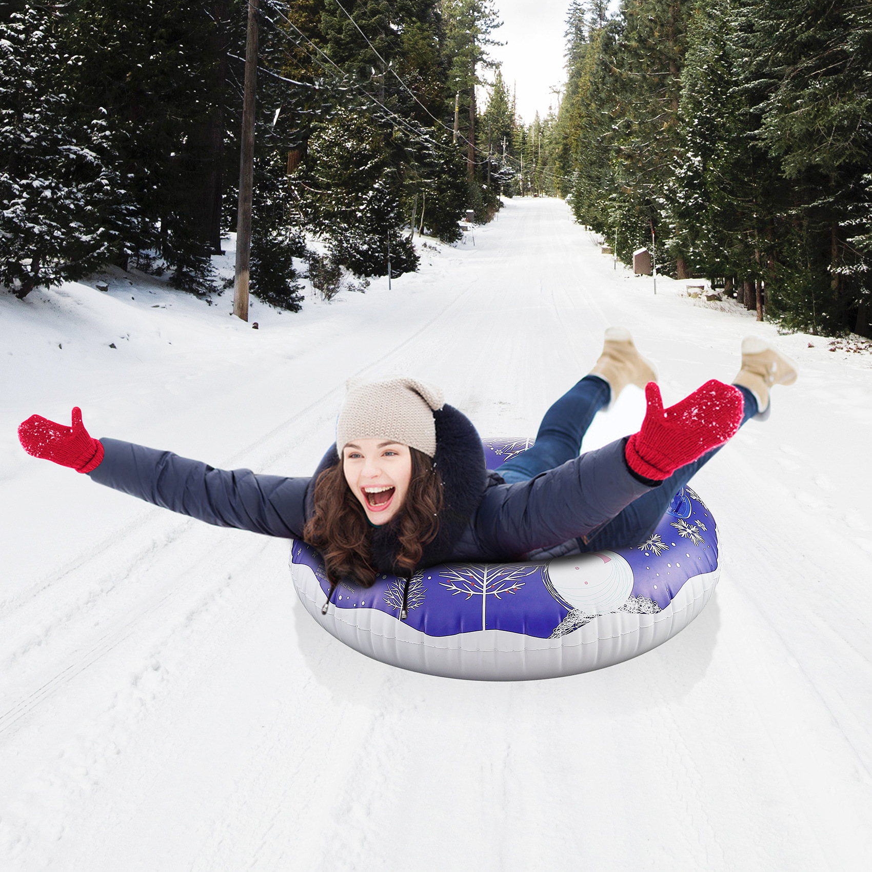 Winter Outdoor Ski Gear Children Ski Thicken Wear and snow Circle Play Snow Tools Ski Tires Adult Sledge Board