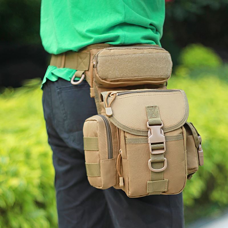 Tactical Purse Strings Male Multifunction Kit Riding Leg Bag Locomotive Hung Bag Multifunction Tying Leg Waterproof Casual Bag