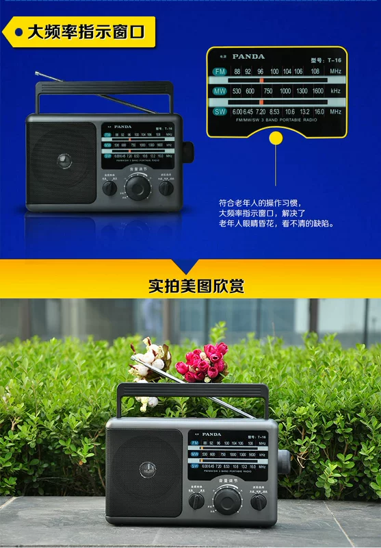 PANDA / Panda T-16 con trỏ di động đầy đủ băng tần FM FM bán dẫn đài phát thanh người cao tuổi phát sóng máy tính để bàn cũ nhà cầm tay Walkman quà tặng máy nghe nhạc cổ điển - Trình phát TV thông minh