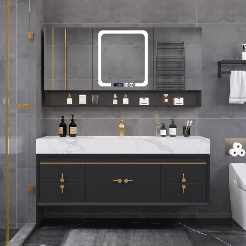 Sink sink washbasin cabinet bathroom rock plate one-body basin bathroom cabinet combination modern simple dressing room washstand