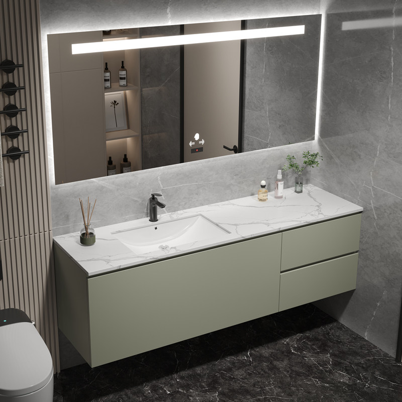 Rock board one-body Bath Cabinet modern simple sink sink sink sink sink sink cabinet combination dressing room wash table customization