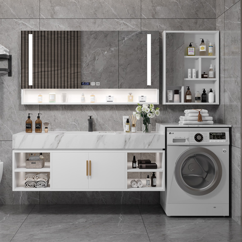 Balcony washing machine integrated cabinet Composition modern light and luxurious washbasin washbasin cabinet Dressing Room Wash table Baths closet
