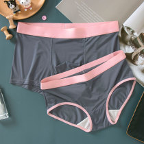 Couple underwear Ice Silk cute funny double sexy solid color mens and womens underwear personality large size suit shorts summer