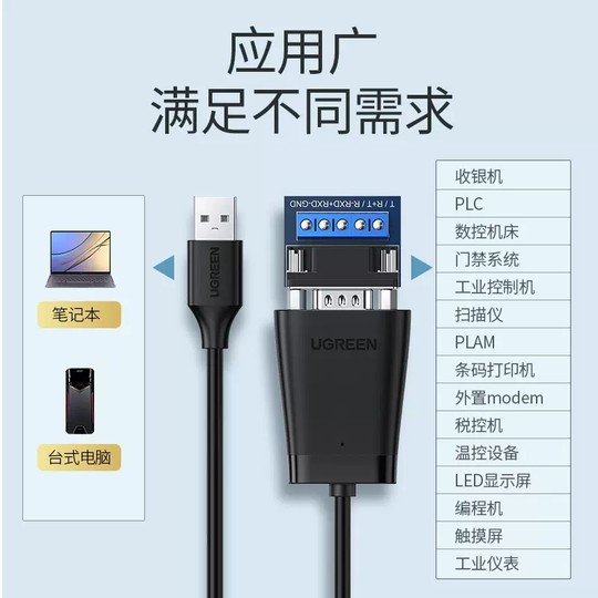 绿联USB2.0转422/485串口线1.5米线 CM253/60562