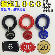 Number plate Digital brand sauna hand card hand ring key card storage card card washing bath back bath card cabinet sticker