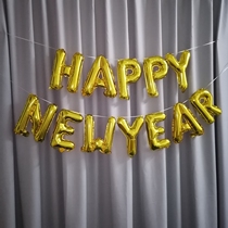 New Year Happy Aluminum Foil Balloon Happy Newyear Alphabet Aluminum Film Ball Spring Festival Arranged Family Mall Decoration