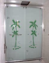 Customized Wuhan-I-shaped double-mobile door shower room overall bathroom toilet tempered glass