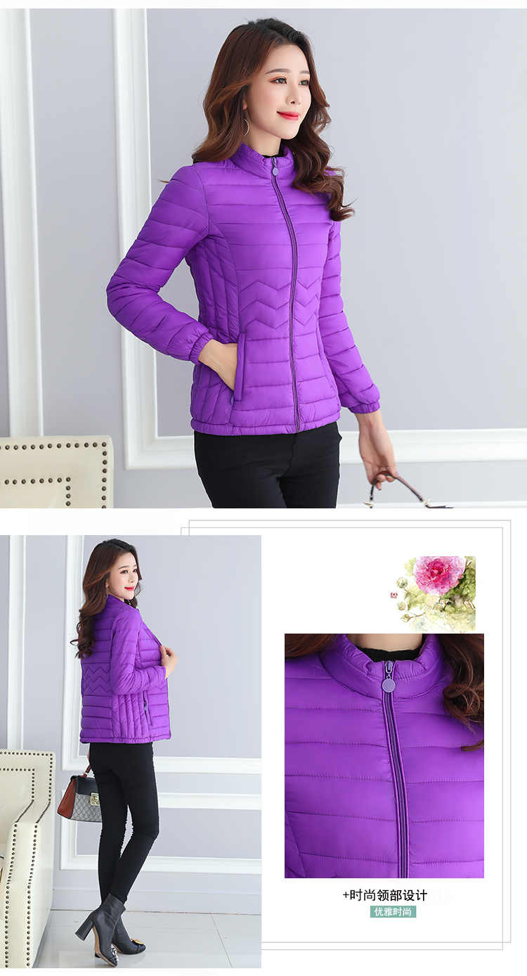 Mùa thu đông mới quần áo cotton nữ phiên bản Hàn Quốc của áo khoác mỏng xuống nhẹ áo khoác cotton ngắn cỡ lớn áo khoác màu mẹ rắn đầm dự tiệc cho người lớn tuổi