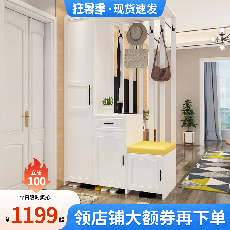 Modern entrance hall porch cabinet living room entrance door with mirror partition hall shoe cabinet double-sided screen cabinet special offer