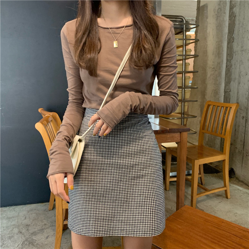 Spring and Autumn 2022 new Han edition of the new shape with a sweater rolled up with a pure cotton white long - sleeved T - shirt