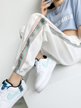 White ice striped sweatpants womens summer thin nine-point loose bunch feet Korean version of ins tide casual bloomers