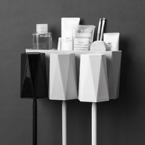 Toothbrush Holder Holder rack no punch mouthwash cup set wash rack bathroom toothbrush tube toilet brush Cup Wall Wall