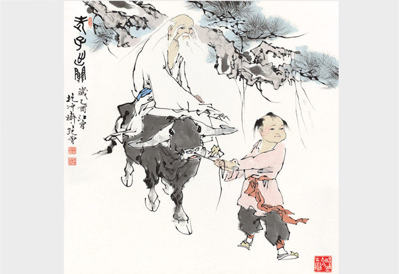 丁云鹏 老子出关 中堂画 70×173cm O1CN01X6ZvAw1sm6tIBj125_!!