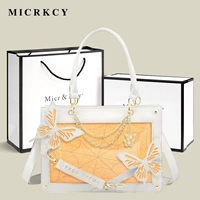 Белая апельсиновая бабочка + столовая подарочная коробка + версия галстука