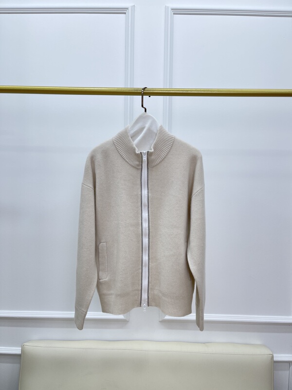 Special Offer 2024 Autumn and Winter New Style Zipper Chain Cashmere Knitted Cardigan Jacket
