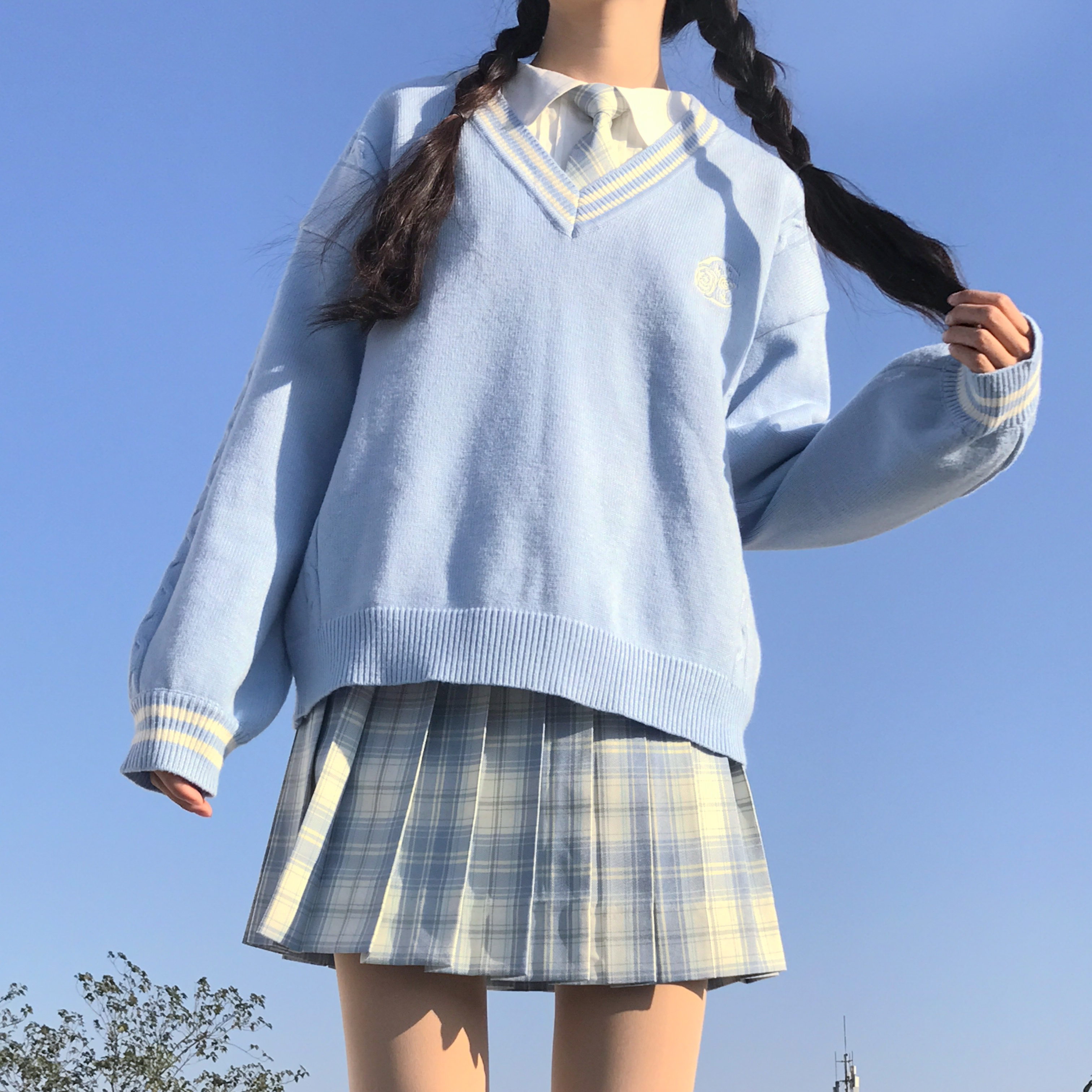 ネット公式 スクール風JK制服スカート正版女性秋冬JKセット学生服学院 