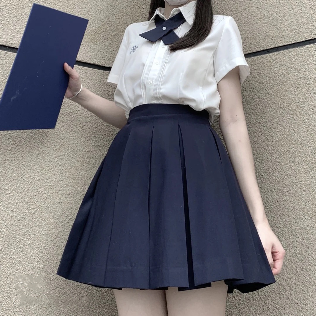 Thai school uniforms shirt short sleeves Nano Tongan style JK uniform suit Eight box pleats short dress pleasant-skirt set of women