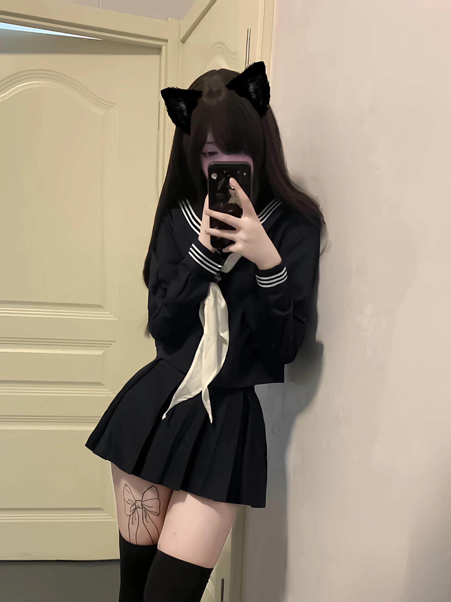 绀三本日系JK制服基础款资优生大尺码学院风校供中间水手服春秋套装