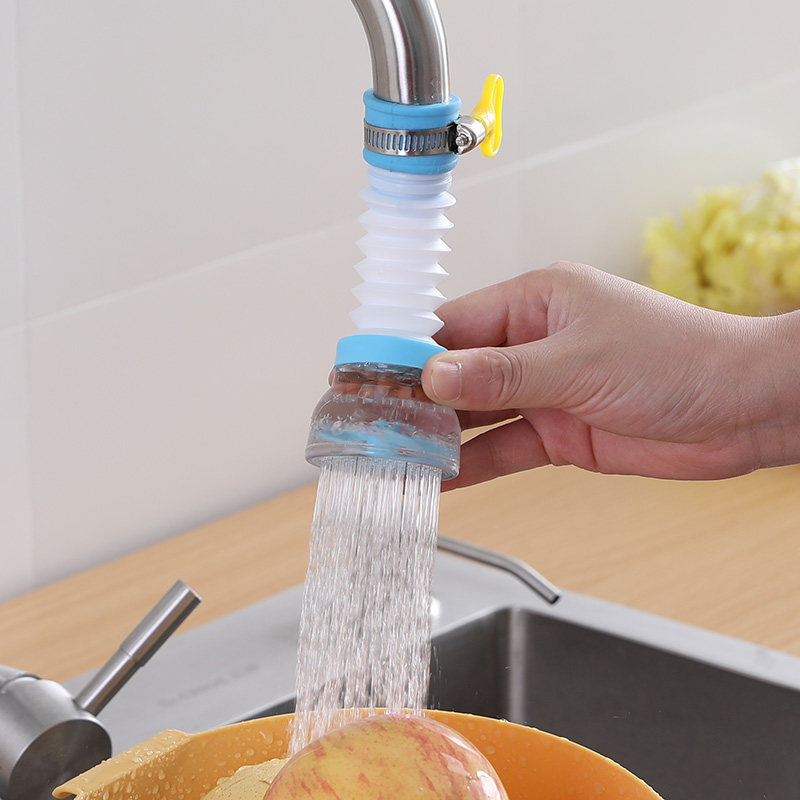 Tap anti-splash head Kitchen Retractable Rotary Shower Shower wash basin tap water extension saves water theorizer-Taobao
