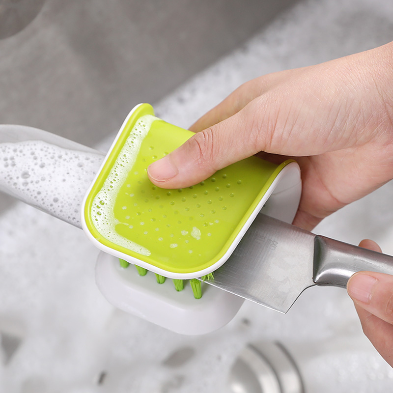 Knives and chopsticks tableware cleaning brush washing kitchen knife Western food fork special tool kitchen hand guard double-sided decontamination artifact