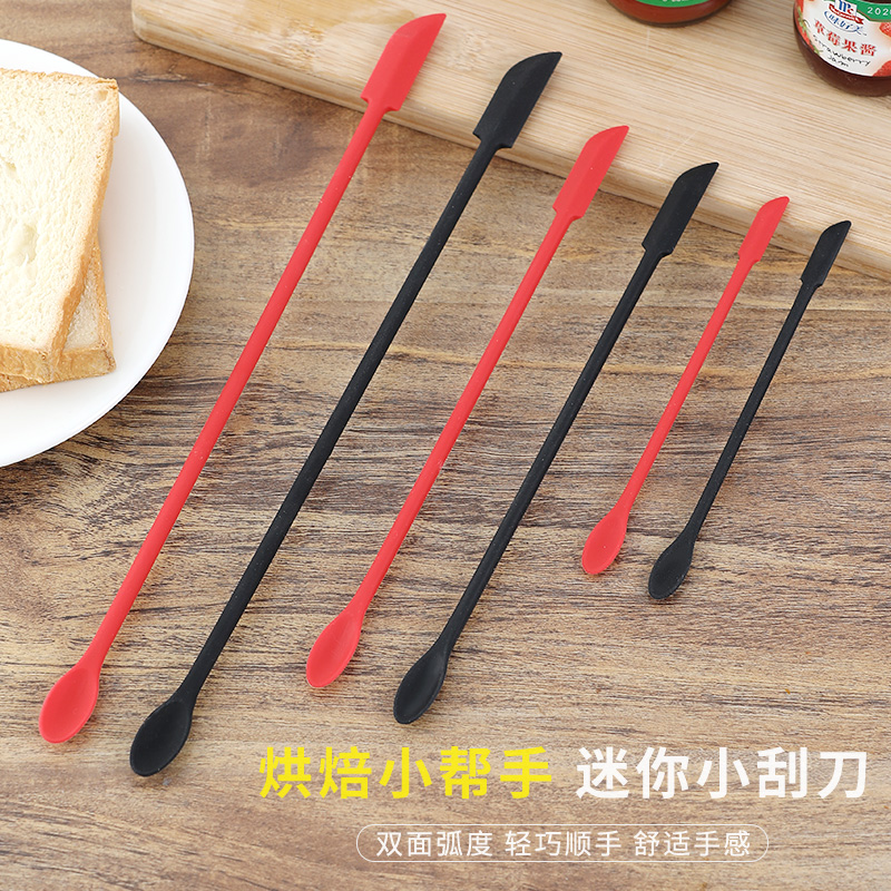 Double-head long handle small scraper Multi-purpose Cosmetic Dig with Jam Daubing Tools Mini silicone Stir Stick Scrapper