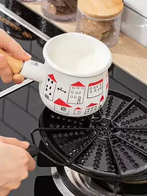 Japanese gas furnace thermal plate kitchen gas fire insulation plate enamel pot anti-burning black Coke protection pot artifact energy saving board